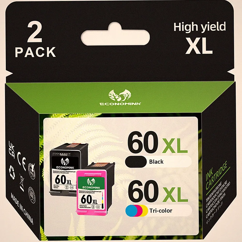 1-2 Pack 60XL Ink Cartridge Printer for HP DeskJet F4480 F4440 D2660 F4275 F4280