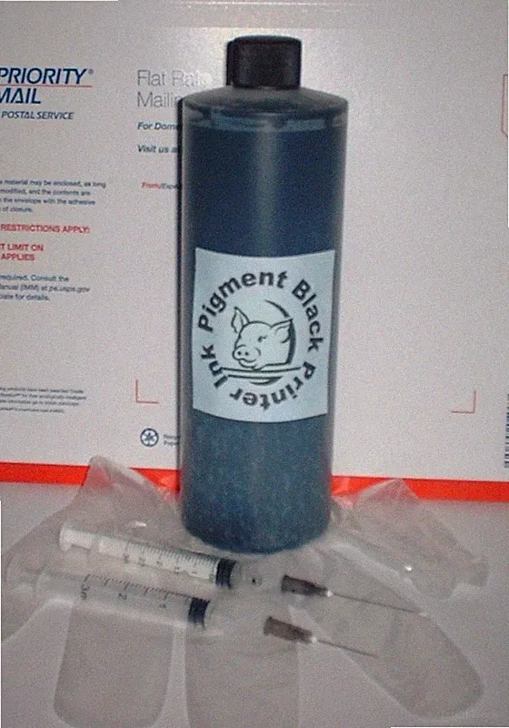 16 oz pint Black pigment pigmented ink kit refill any printer HP Dell Epson Lex