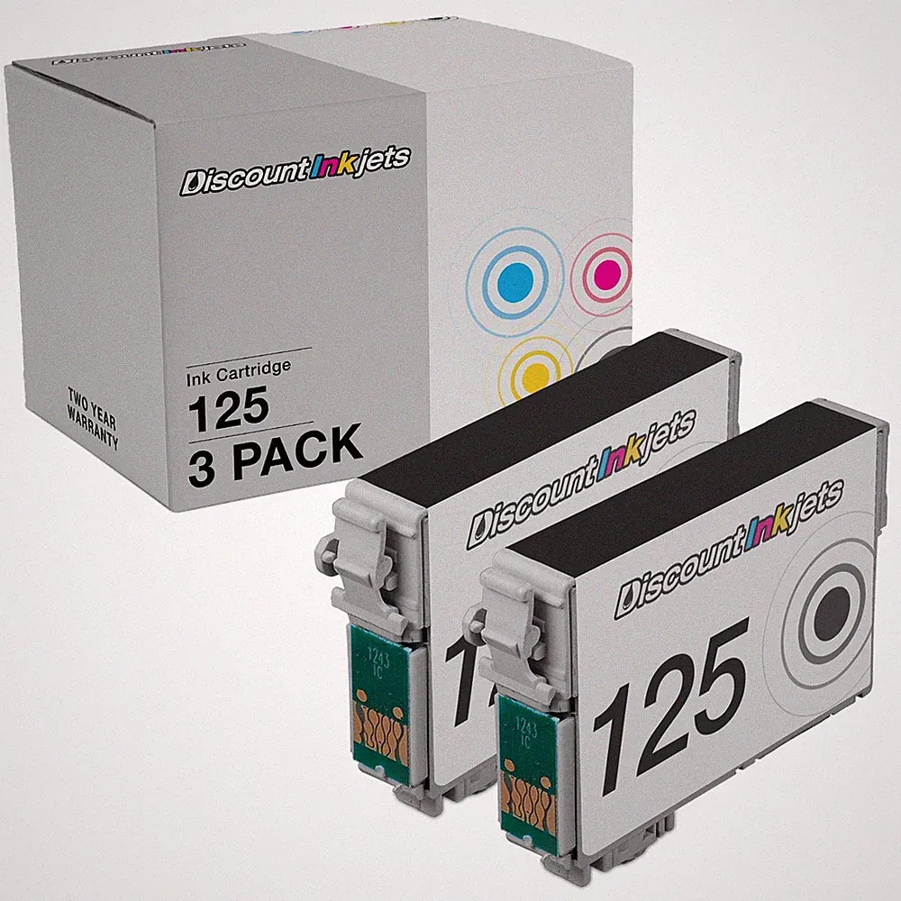 2 Pack T125120 125 T125 Black Printer Pigment Based Ink Cartridge for Epson