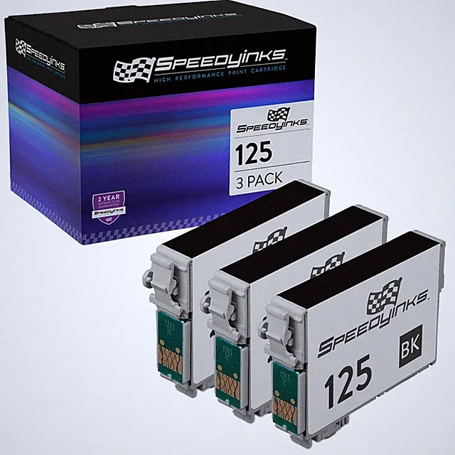 3pk Reman Epson T125120 Black Pigment Stylus NX125 NX127 NX130 NX230 NX420 NX530