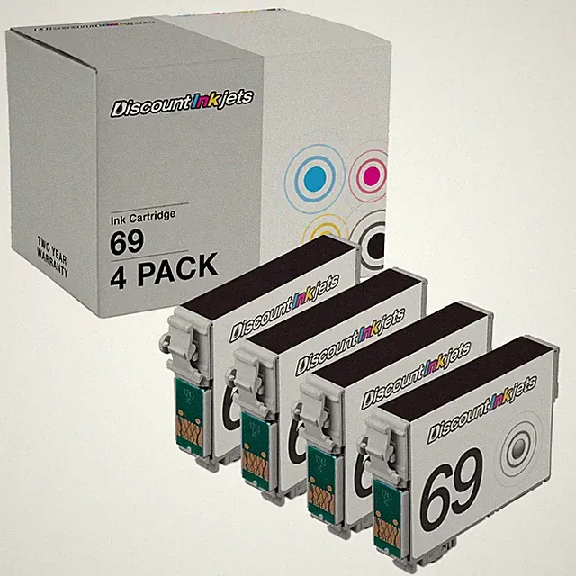 4 T0691 T069 T069120 Black Reman Ink Cartridge for Epson Workforce 610 600 1100