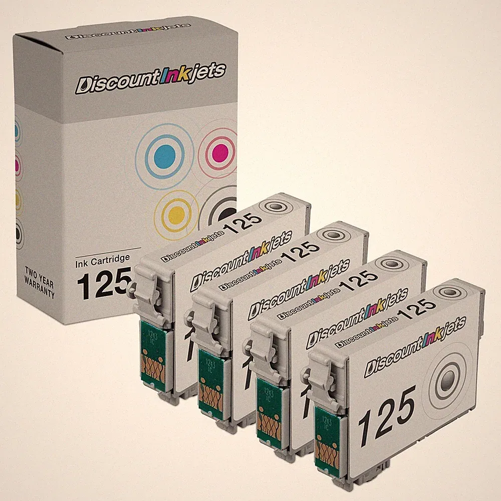4pk T125120 125 T125 Black Printer REMAN Ink Cartridge for Epson Stylus NX230