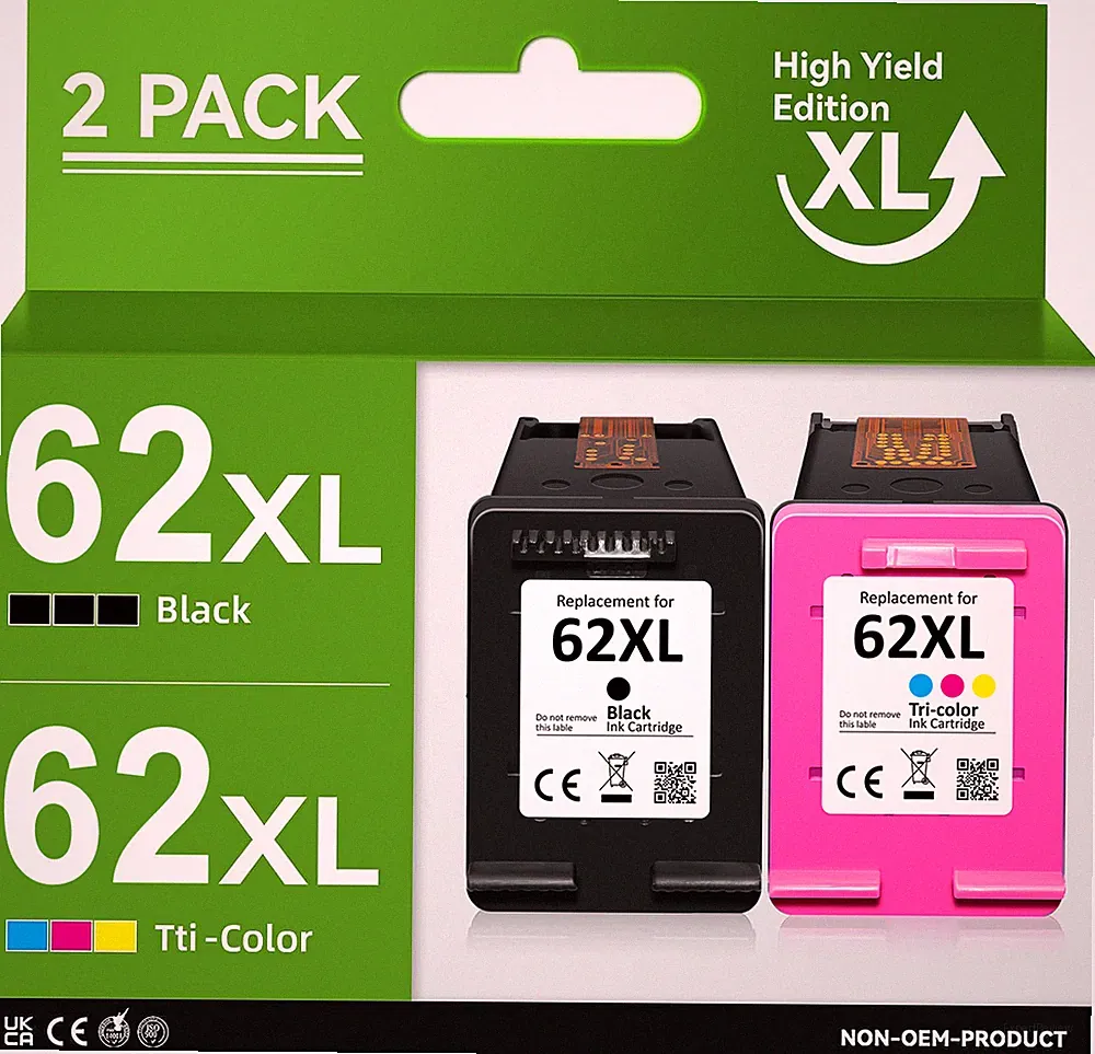 62XL Ink Cartridges for HP 62 XL Envy 7645 7640 5644 5540 OfficeJet 200 5740 Lot
