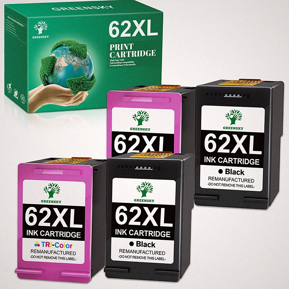 62xl Ink Cartridges For HP Ink 62 xl Envy 7640 8005 5540 5547 Printer Combo Pack