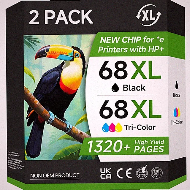 68XL 68 Ink Cartridges Black/Color Combo Pack Compatible for HP68 68 XL 68 In...