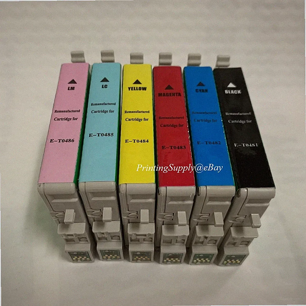 6PK Ink For Epson 48 T0481 - T0486 Stylus Photo R200 R220 R300 RX500 RX600 RX620