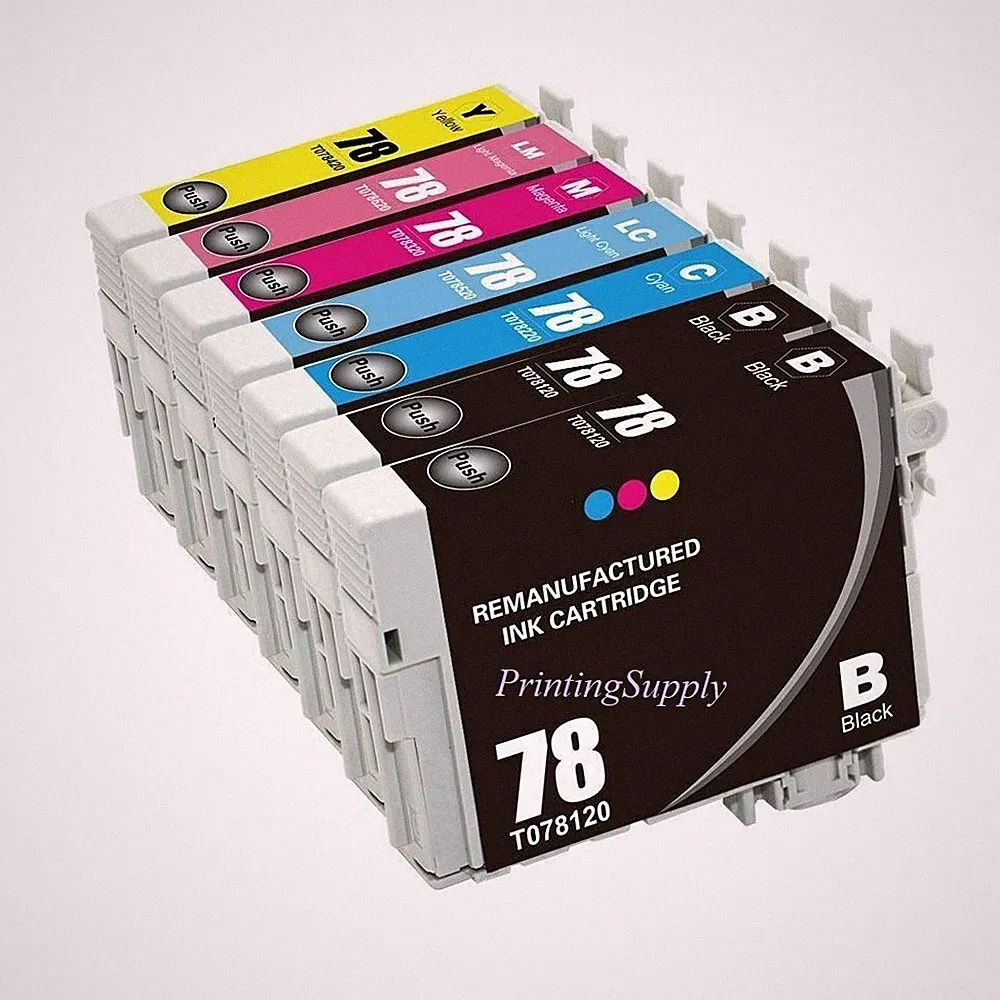 7PK Ink For Epson 78 T0781 - T0786 Stylus Photo R260 R280 R380 RX580 RX595 RX680