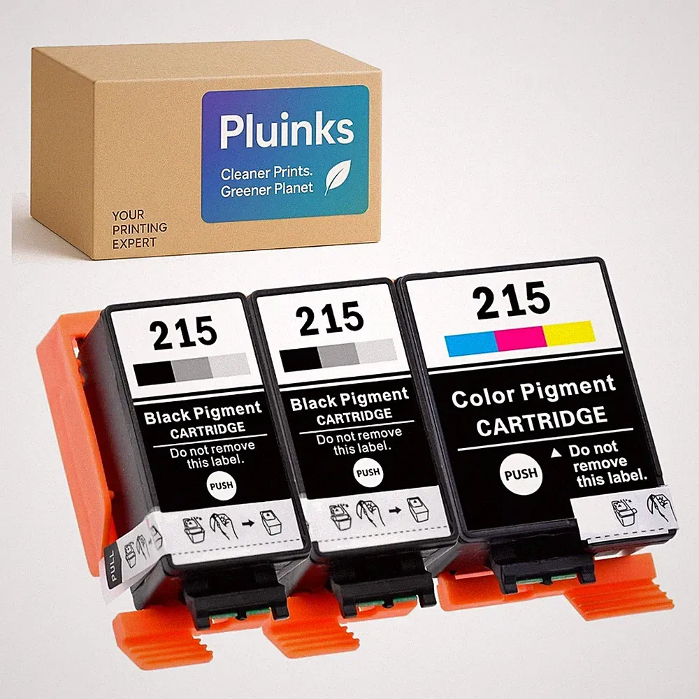 Pigment-Based Ink Cartridges - 2 Black & 1 Tri-Color, Fade-Resistant Quality