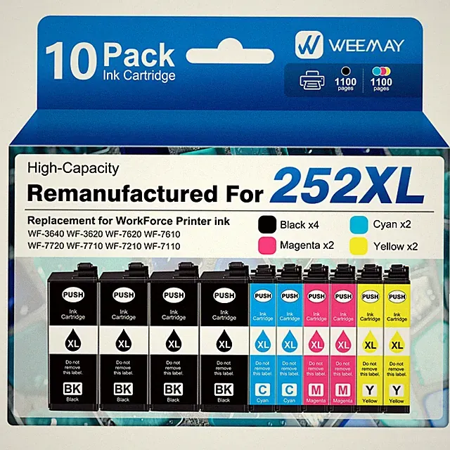 T252XL 252XL Ink Cartridge for Epson WorkForce WF-3620 WF-3640 WF-7110 WF-7720