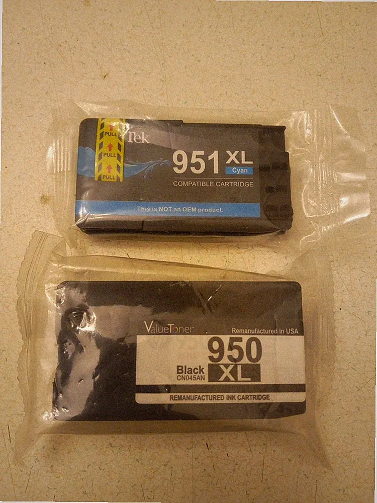 Value Toner 950xl Black & 951xl cyan Off Brand ink For HP printer New sealed